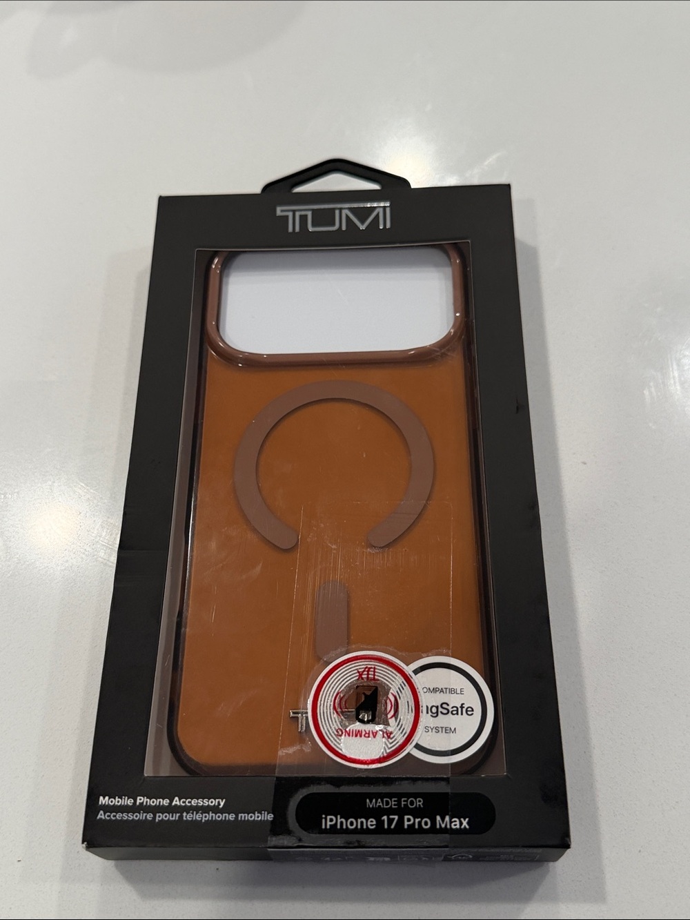 Tumi MagSafe-Compatible iPhone 17 Pro Max Case - Cognac Brown